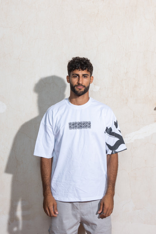 White Arabic Tee